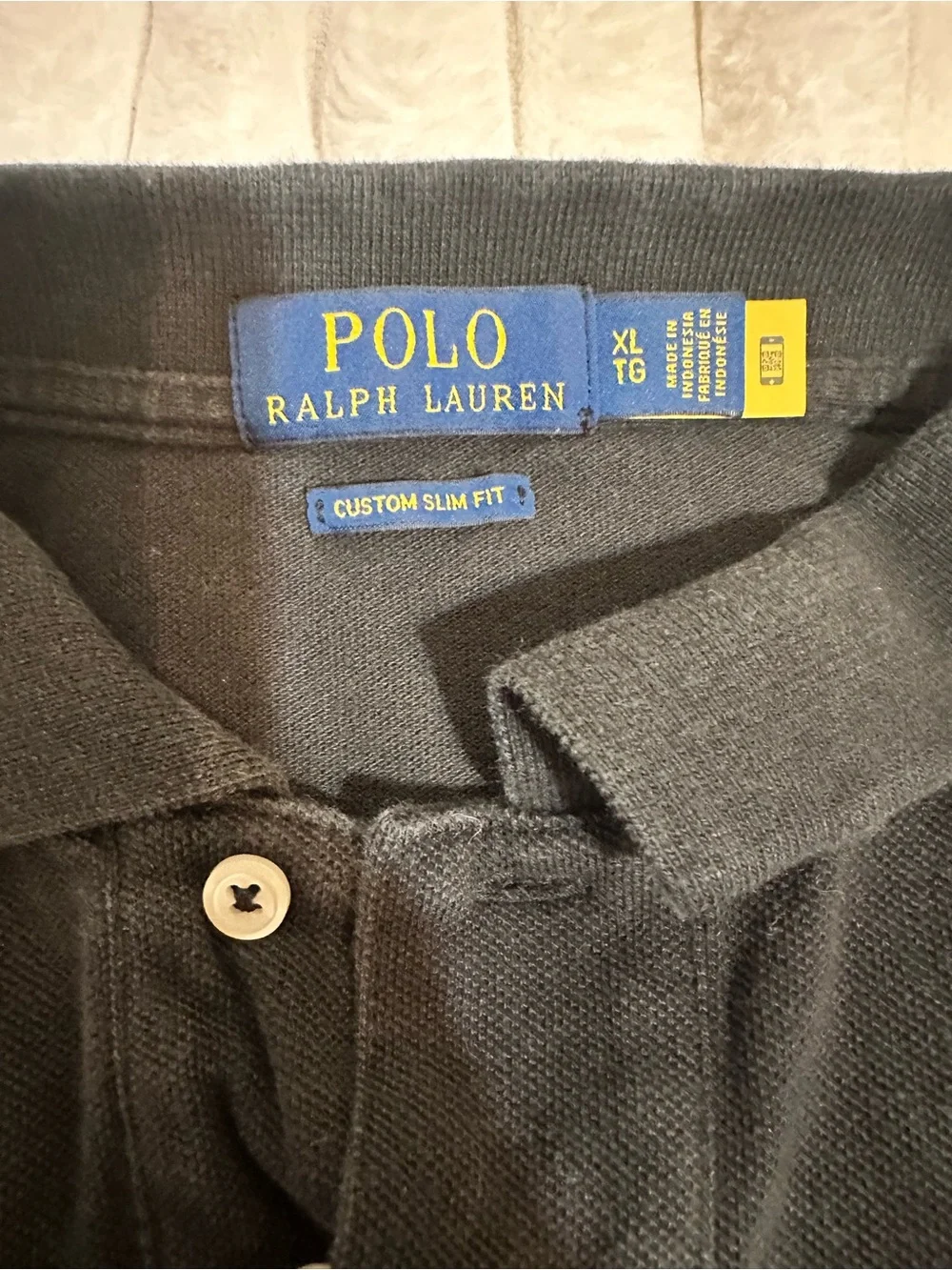 Ralph Lauren Black Polo Shirt with Red Pony Embroidery